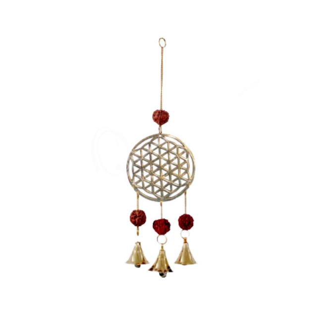 Oceanic - Hanging Flower of Life w/Rudraksha and Bells