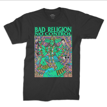 Manic - Bad Religion Kozik No Control Logo T-Shirt