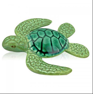 Raku Potteryworks - Green Sea Turtle 3"