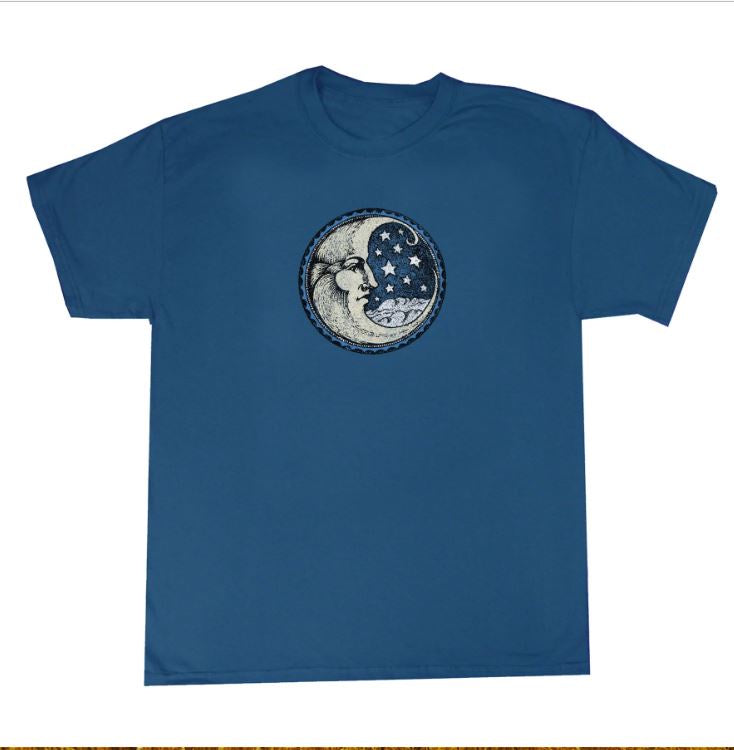 HappyLife - Crescent Moon Solid Blue T-Shirt