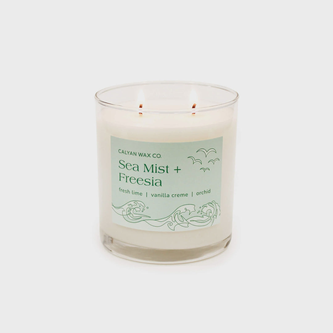 Sea Mist + Freesia Glass Tumbler Soy Candle 8.8oz