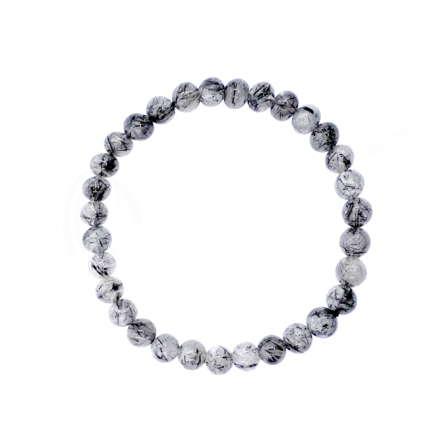 Oceanic - Black Rutile Quartz Beaded Bracelet