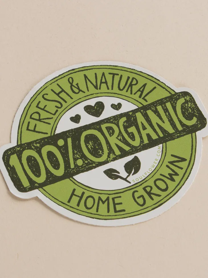 Soul Flower - 100% Organic Badge Sticker
