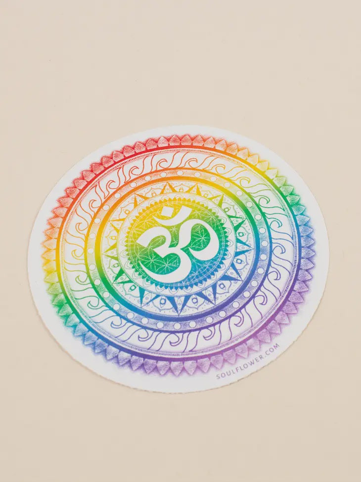 Soul Flower - Rainbow OM Mandala Sticker