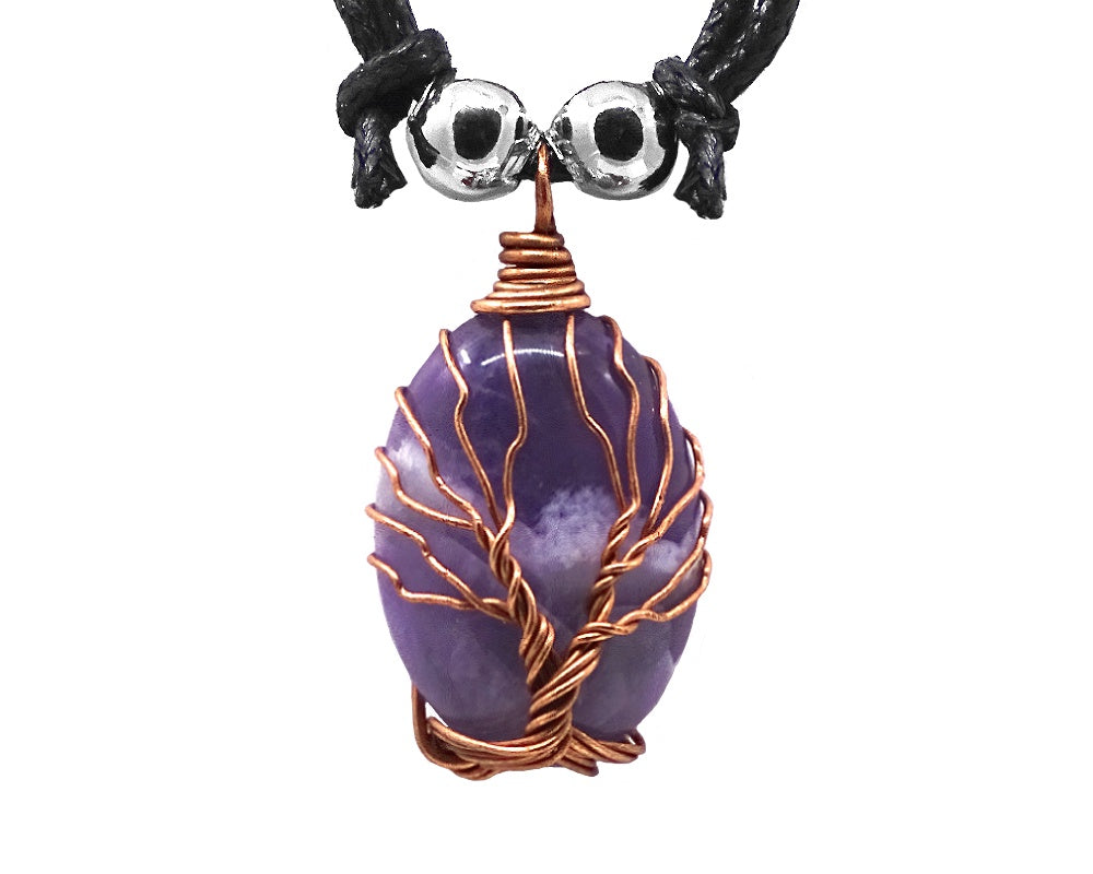 Pichincha - Wrapped Gemstone Pendant on Cord