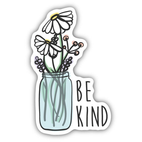 Be Kind Wildflower Jar Sticker - SN