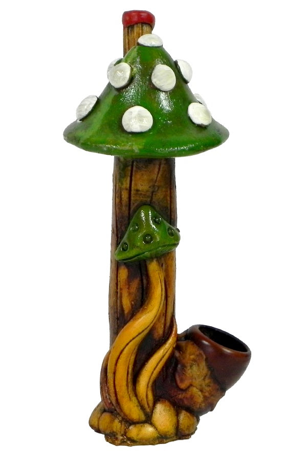 Tall Green Mushroom - Resin Hand Made Pipe