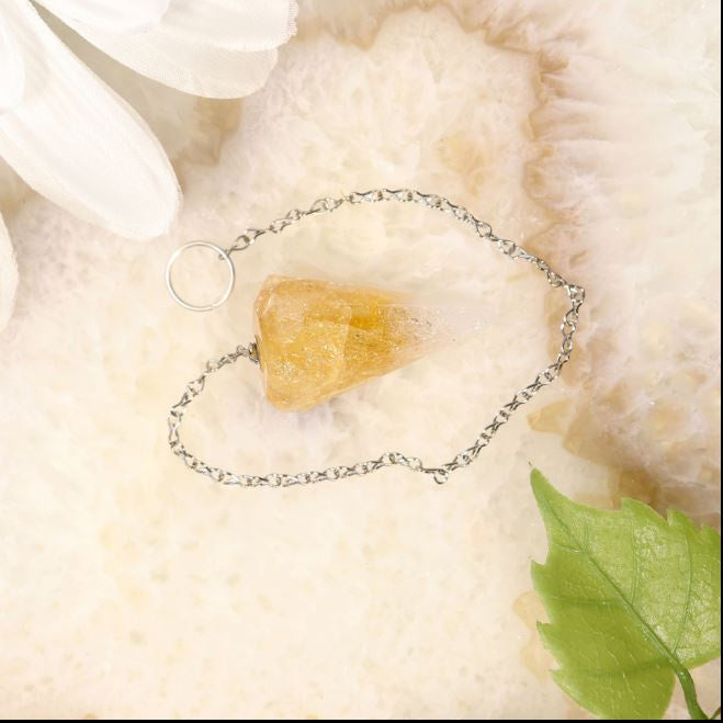 Nature's Artifacts - Quartz Crystal Golden Healer Pendulum