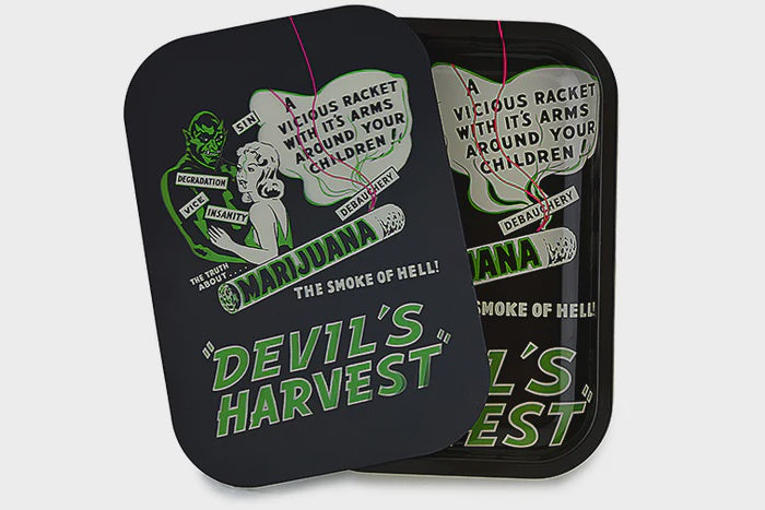 3D Holographic Metal Rolling Tray w/Magnetic Lid - "Devil's Harvest"