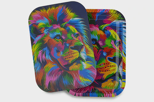 3D Holographic Metal Rolling Tray w/Magnetic Lid - Lion