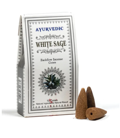 Ayurvedic - White Sage Backflow Incense Cones