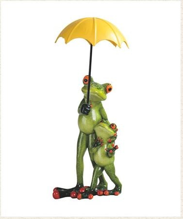 GSC - Frog Family w/Yellow Umbrella Statue