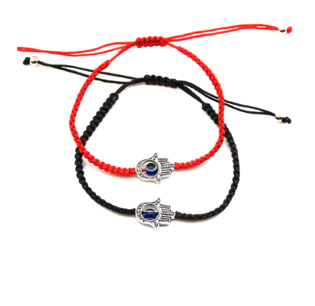 Earth's Elements - Hamsa Evil Eye Woven Bracelet