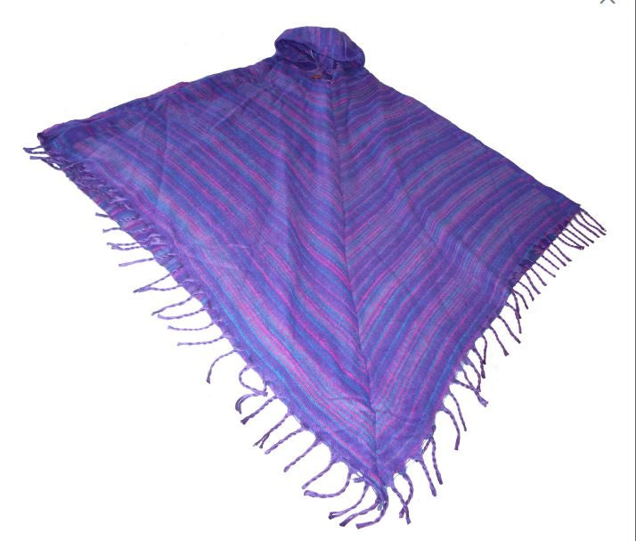 Soft Wool Striped Poncho